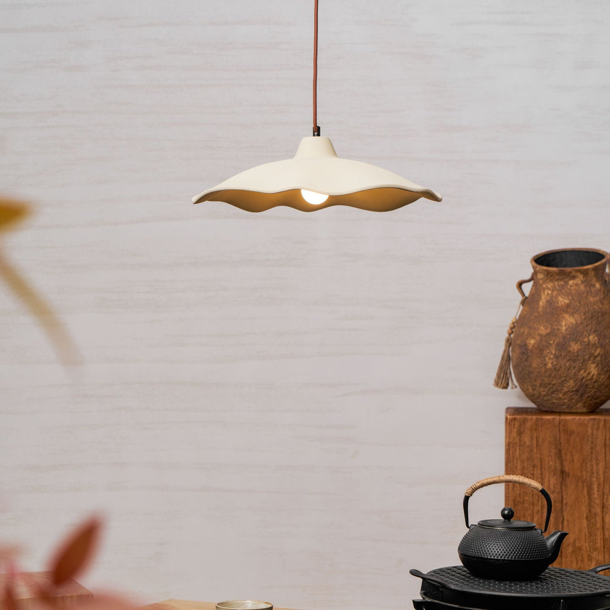 Concrete Petal Pendant Light