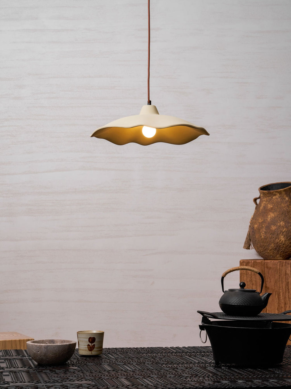 Concrete Petal Pendant Light