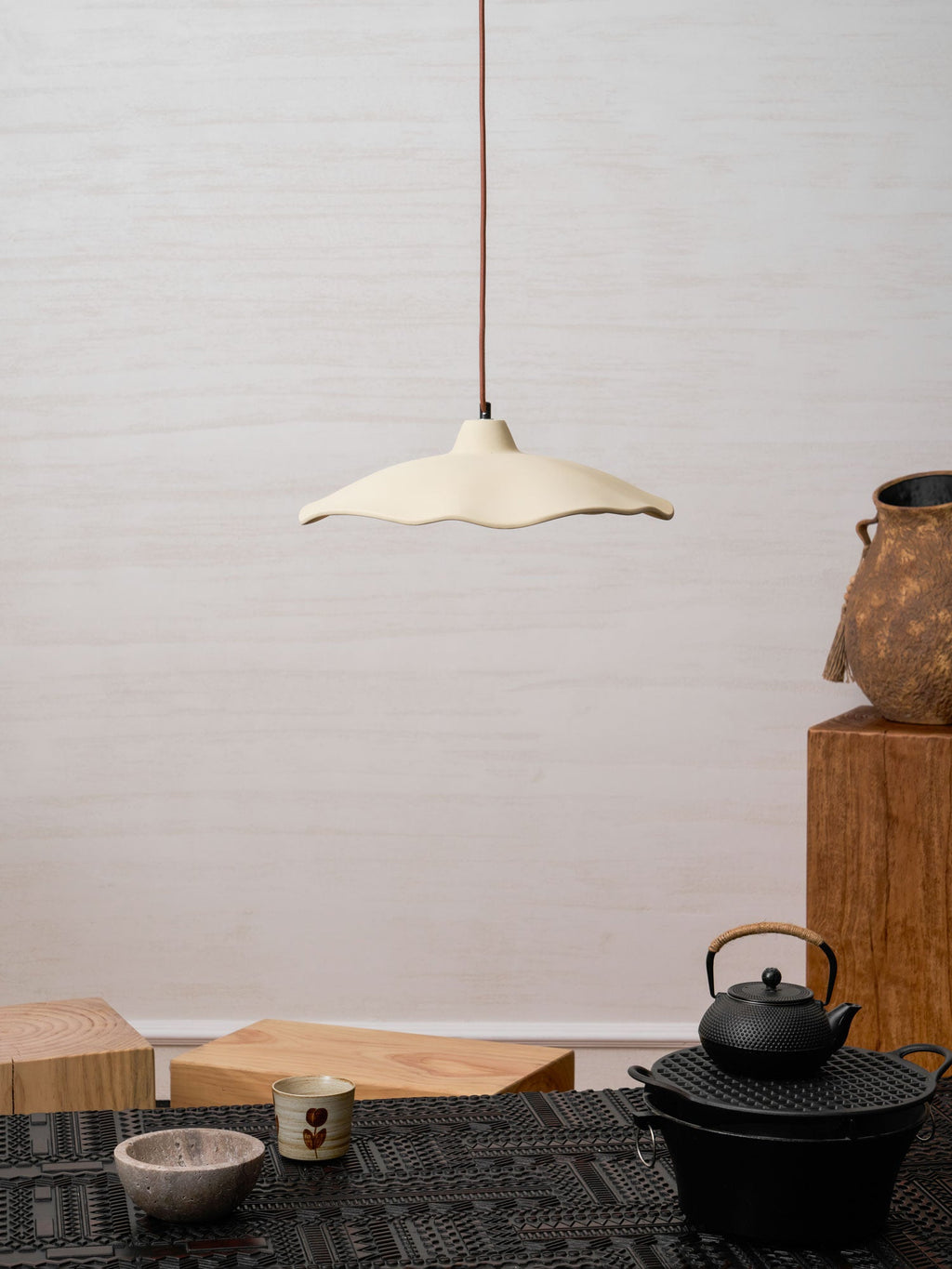Concrete Petal Pendant Light