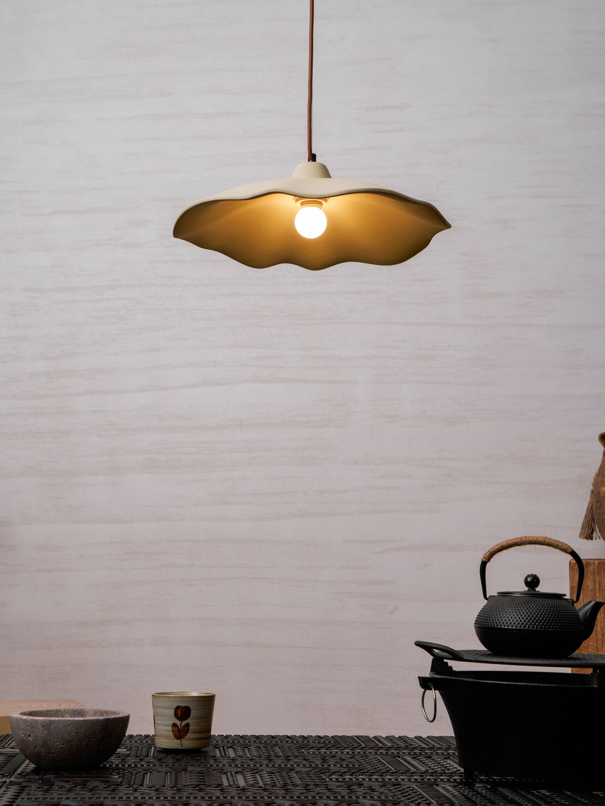 Concrete Petal Pendant Light