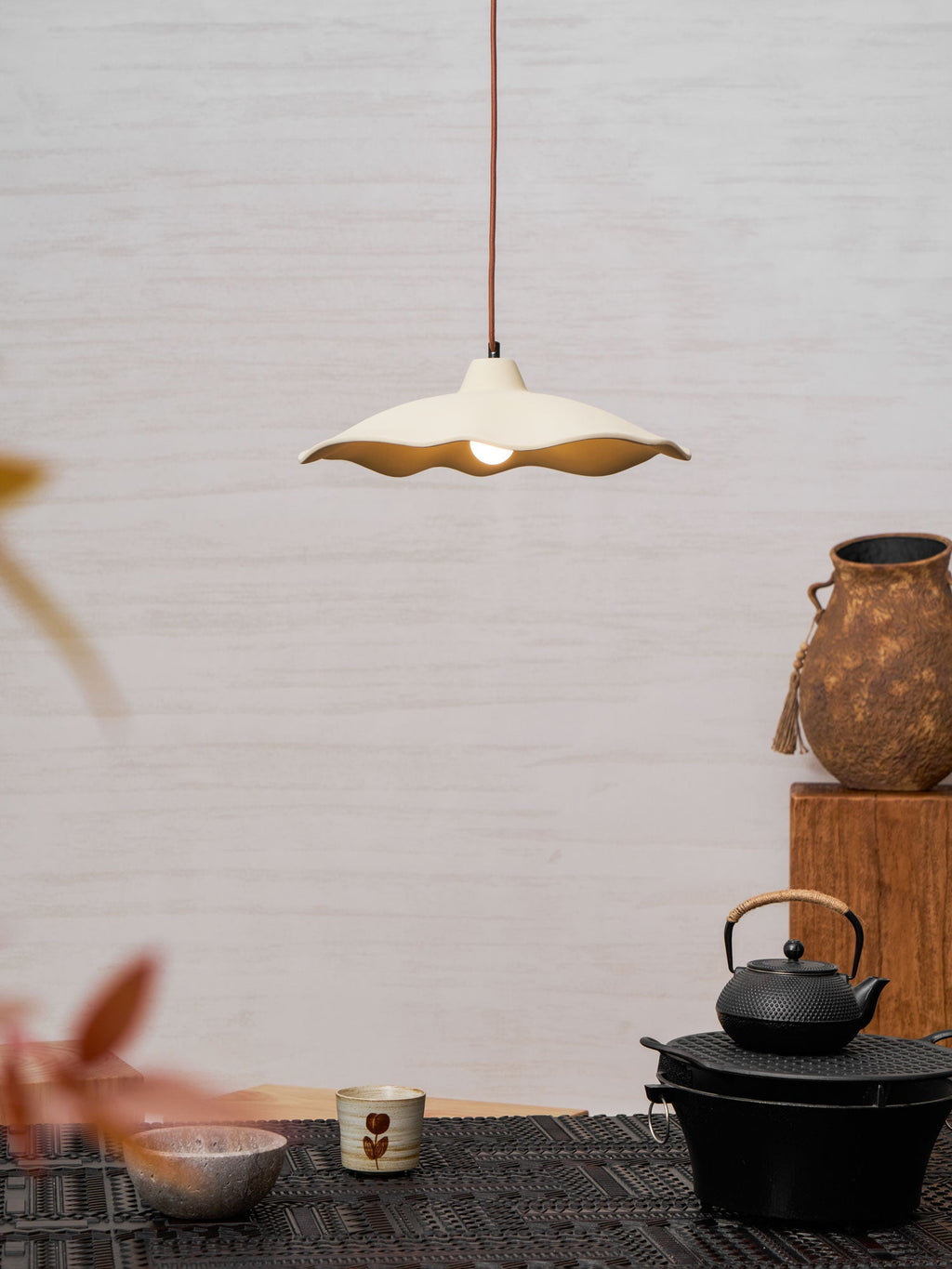 Concrete Petal Pendant Light