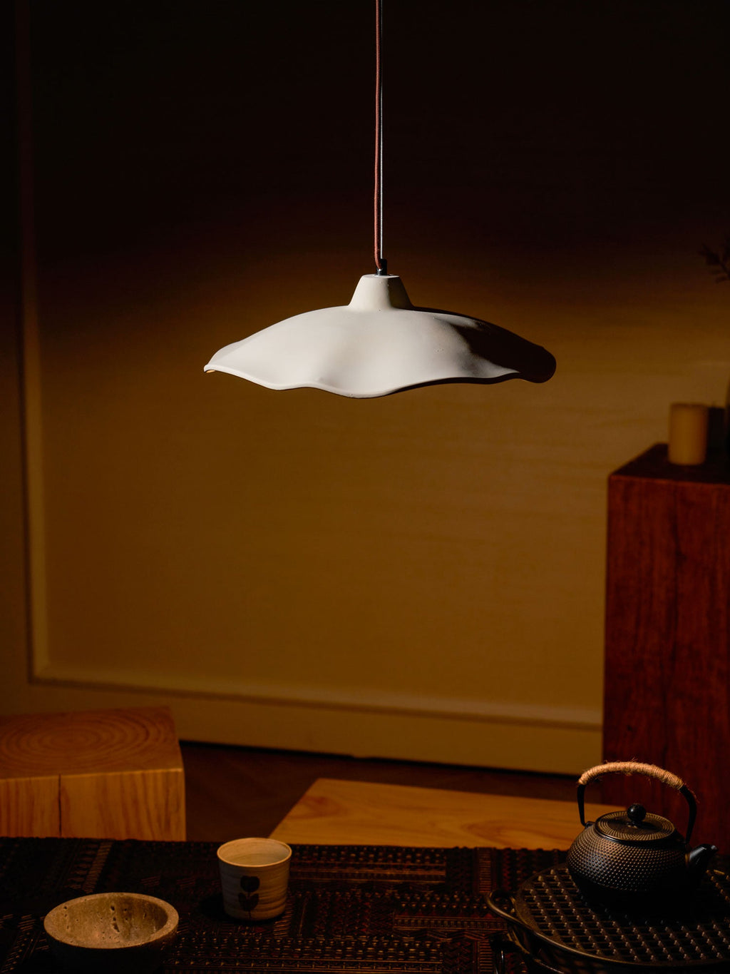 Concrete Petal Pendant Light
