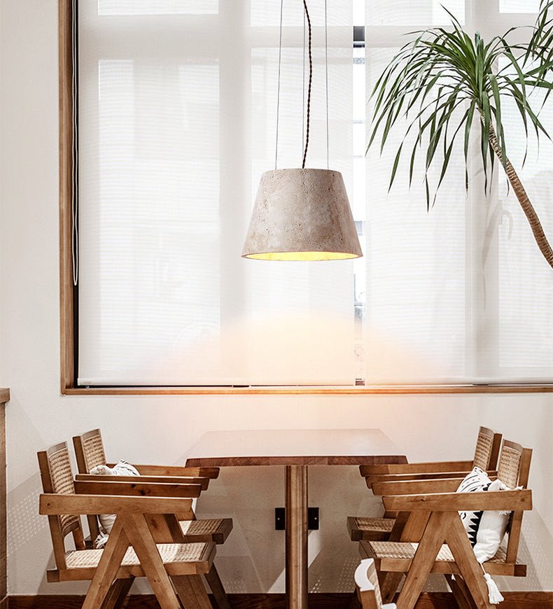 Travertine Cone Pendant Lamp