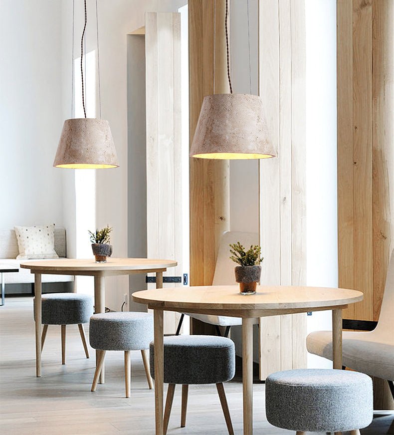 Travertine Cone Pendant Lamp