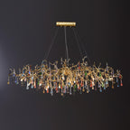 Colorful Raindrop Brass Branch Chandelier