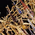Colorful Raindrop Brass Branch Chandelier