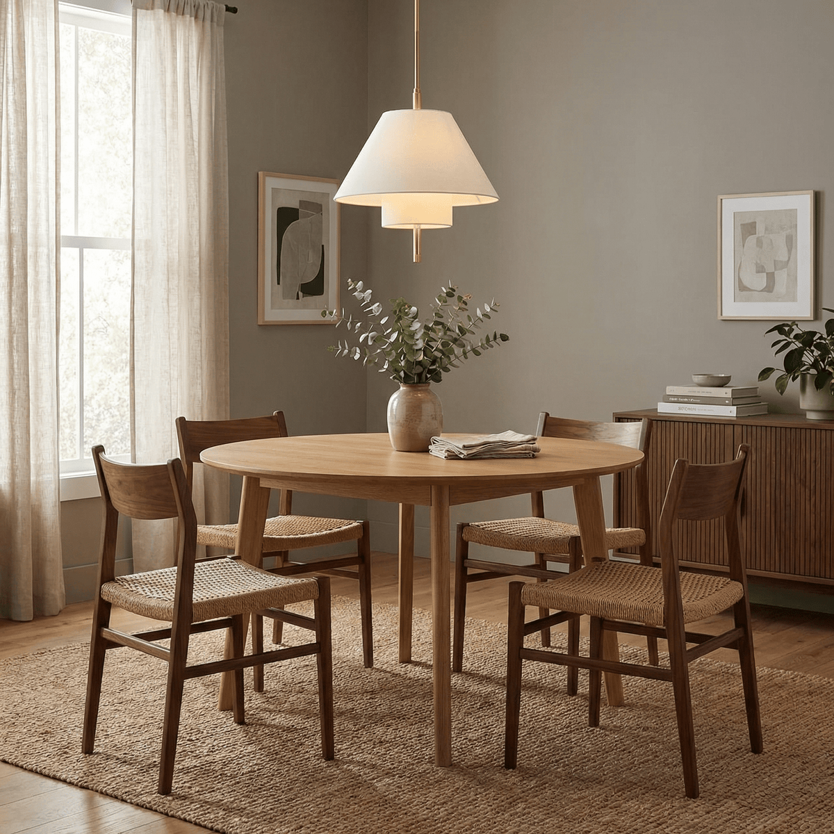 Tiered Empire Fabric Pendant