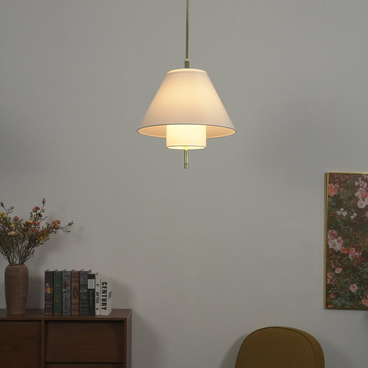 Tiered Empire Fabric Pendant