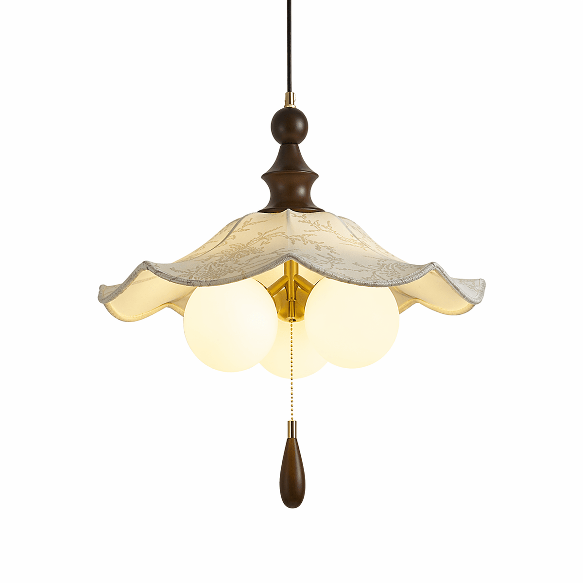 Vintage Scalloped Floral Pendant Light