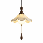 Vintage Scalloped Floral Pendant Light