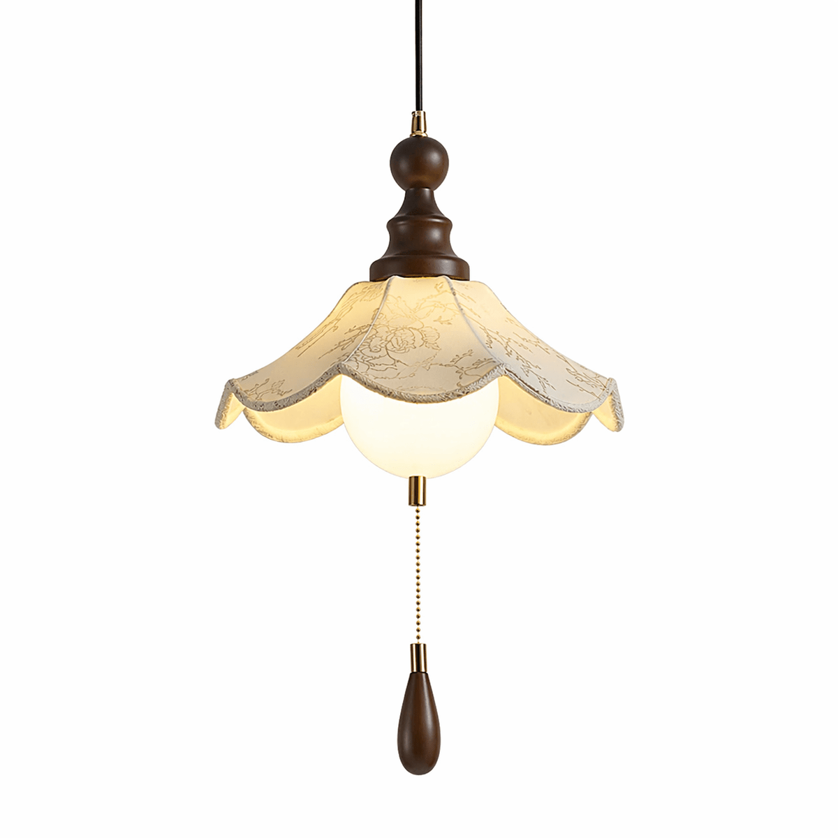 Vintage Scalloped Floral Pendant Light