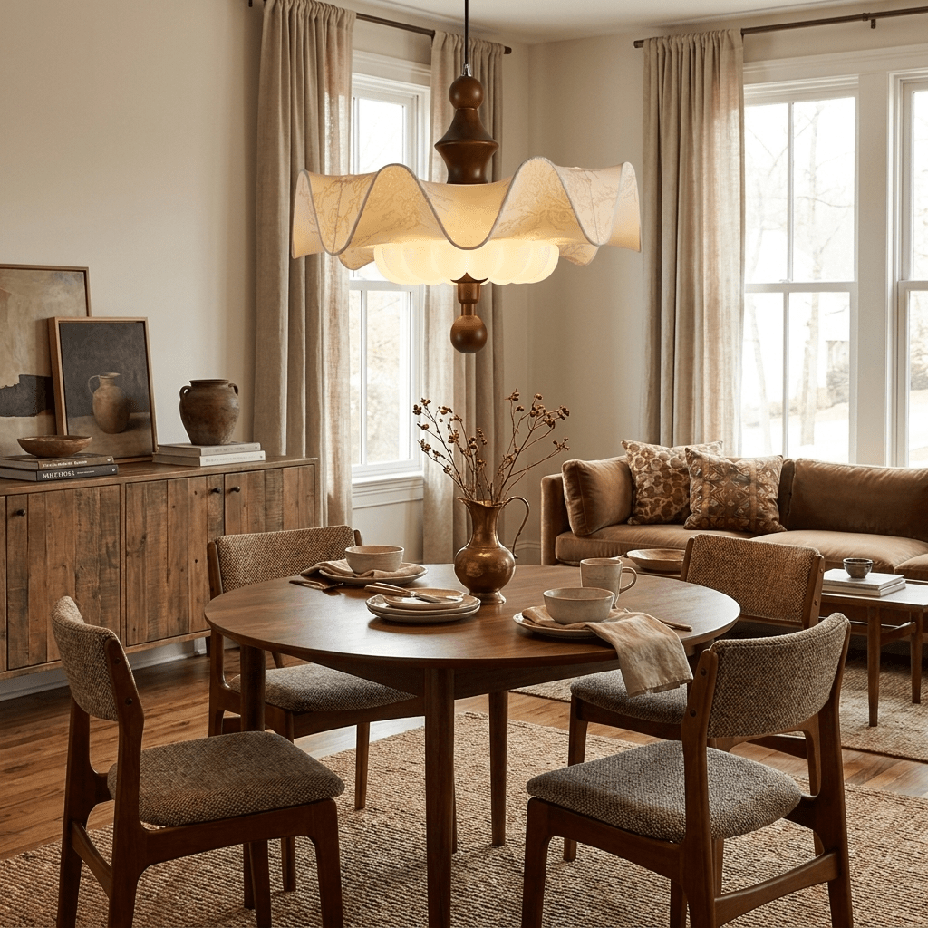 Willow Whisper Scalloped Pendant Lamp