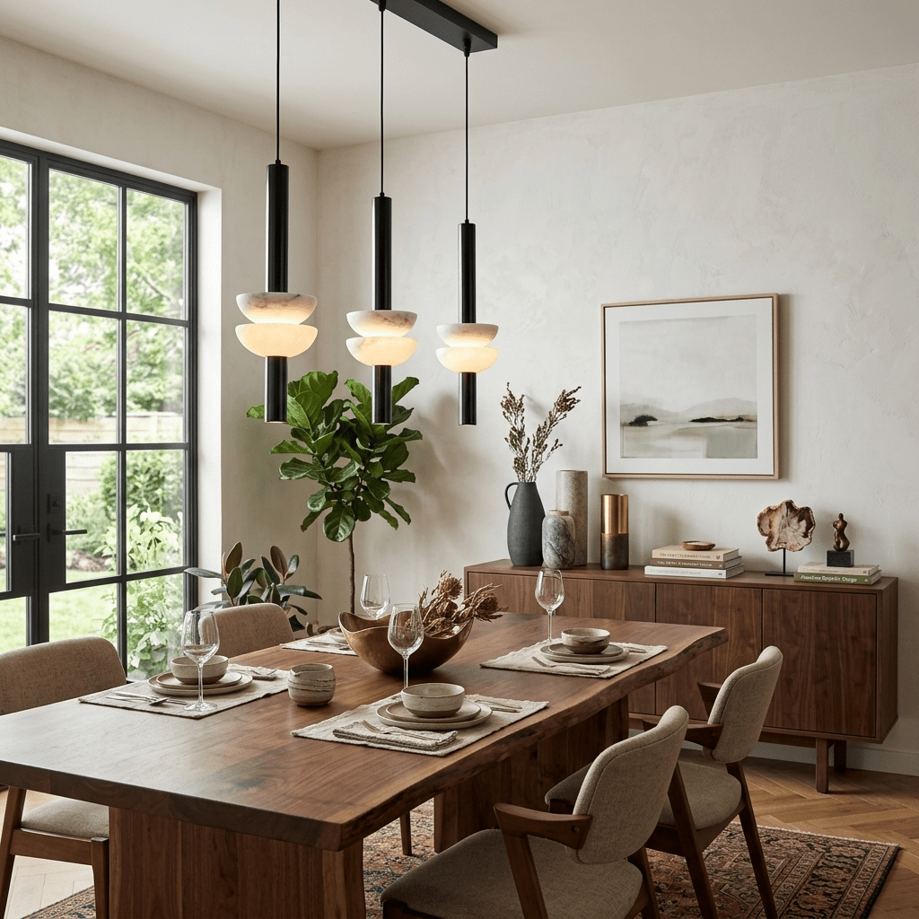 Alabaster Column Pendant Lamp
