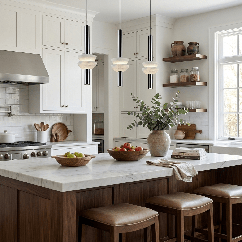 Alabaster Column Pendant Lamp