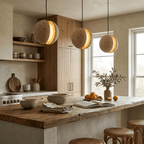 Sliced Travertine Globe Pendant Lamp