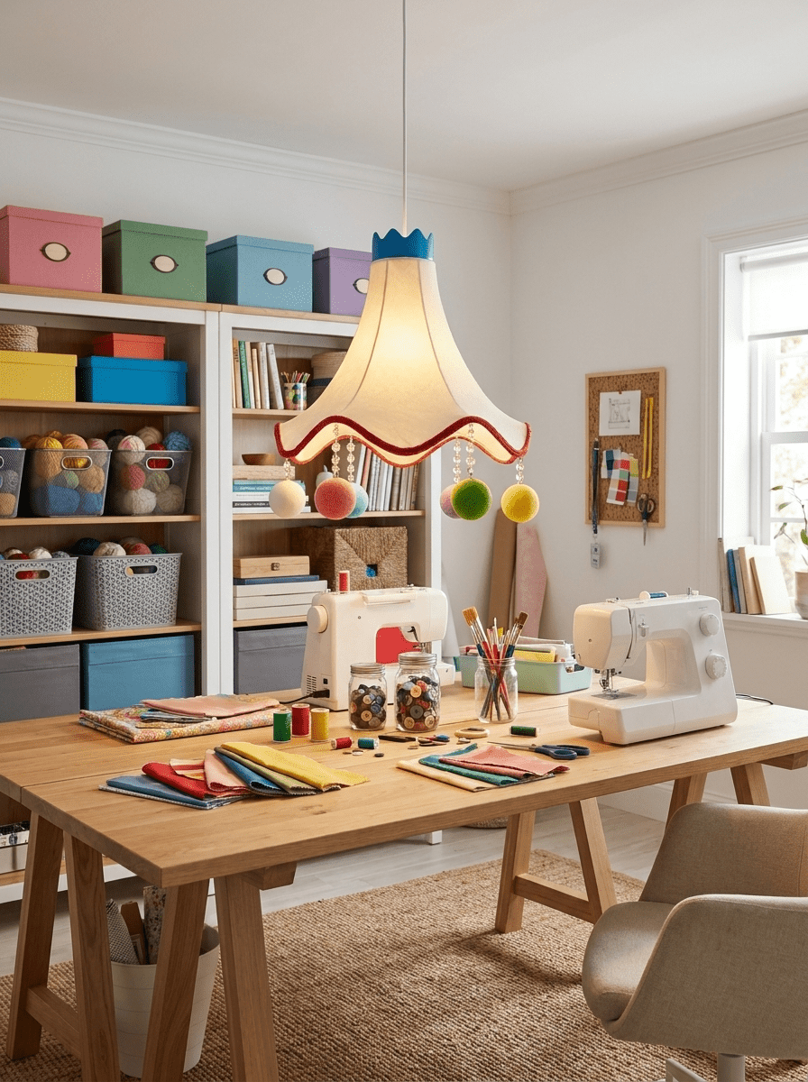 Colorful Kids Fabric Pendant Light