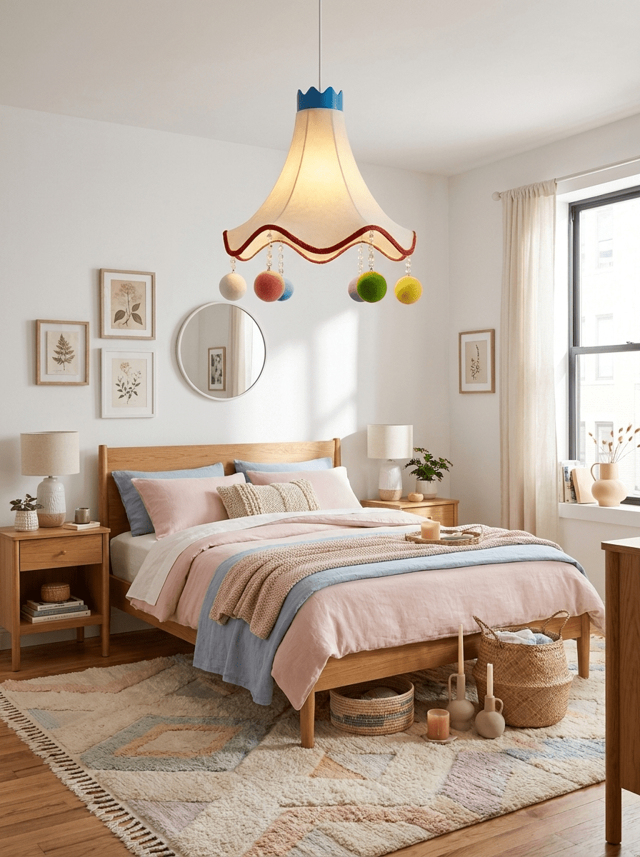 Colorful Kids Fabric Pendant Light