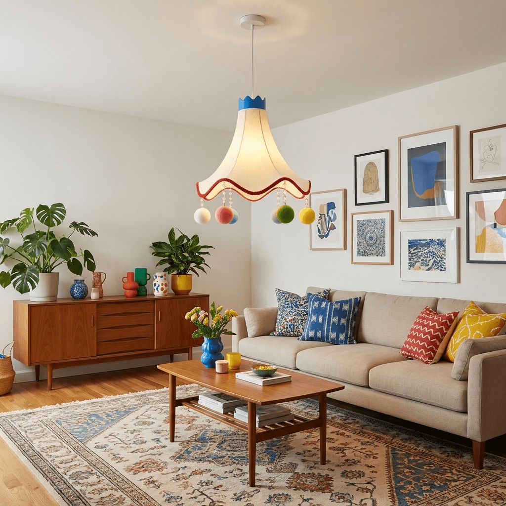 Colorful Kids Fabric Pendant Light