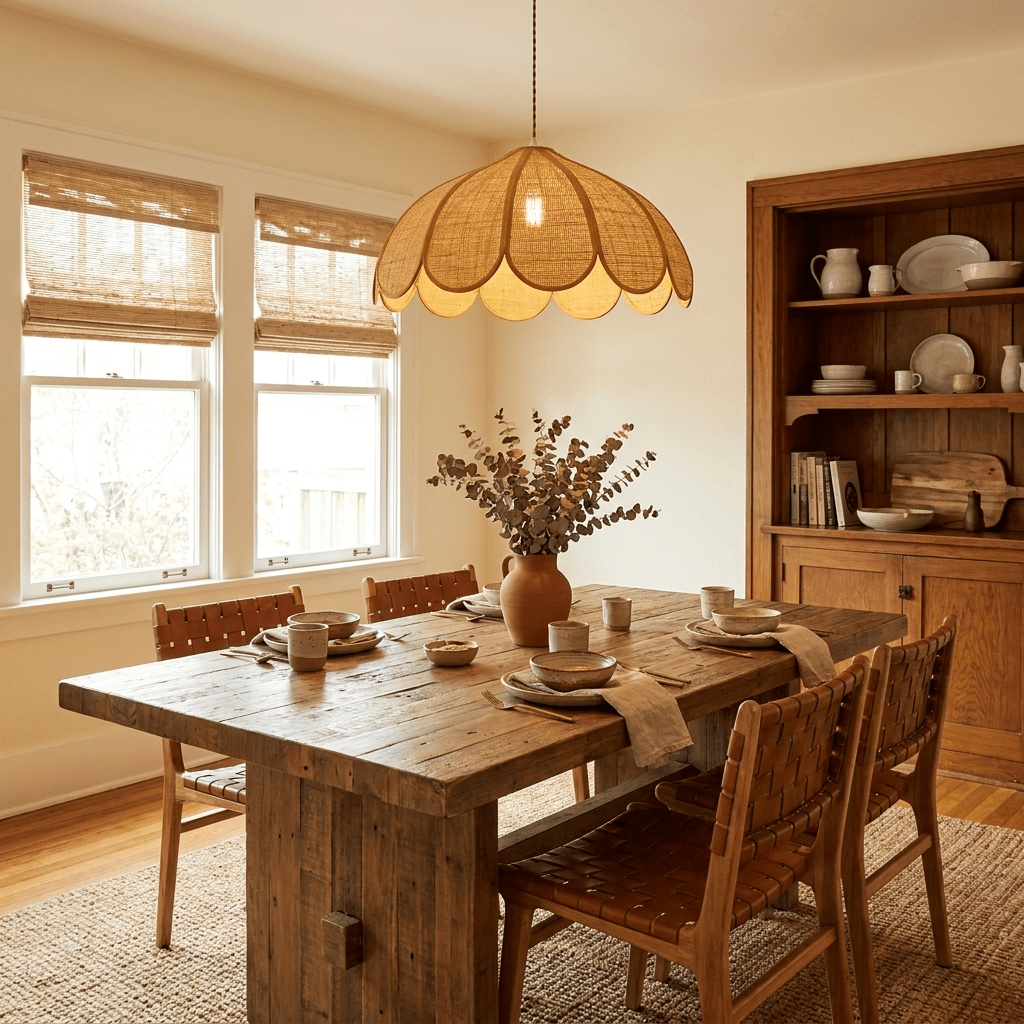 Flora Hemp Rope Flower Pendant Light