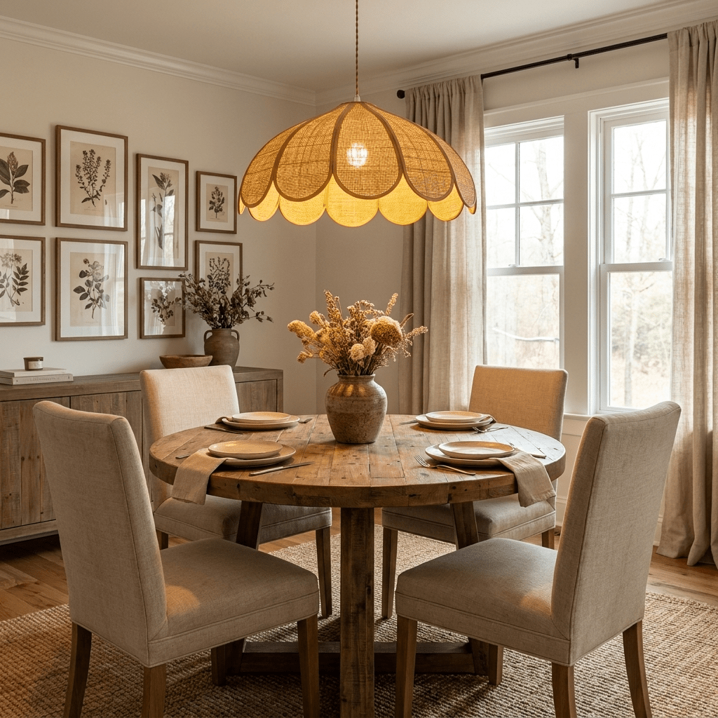 Flora Hemp Rope Flower Pendant Light