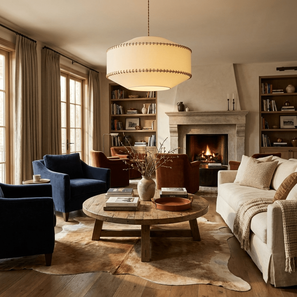 Aveline Stitched Fabric Pendant Light