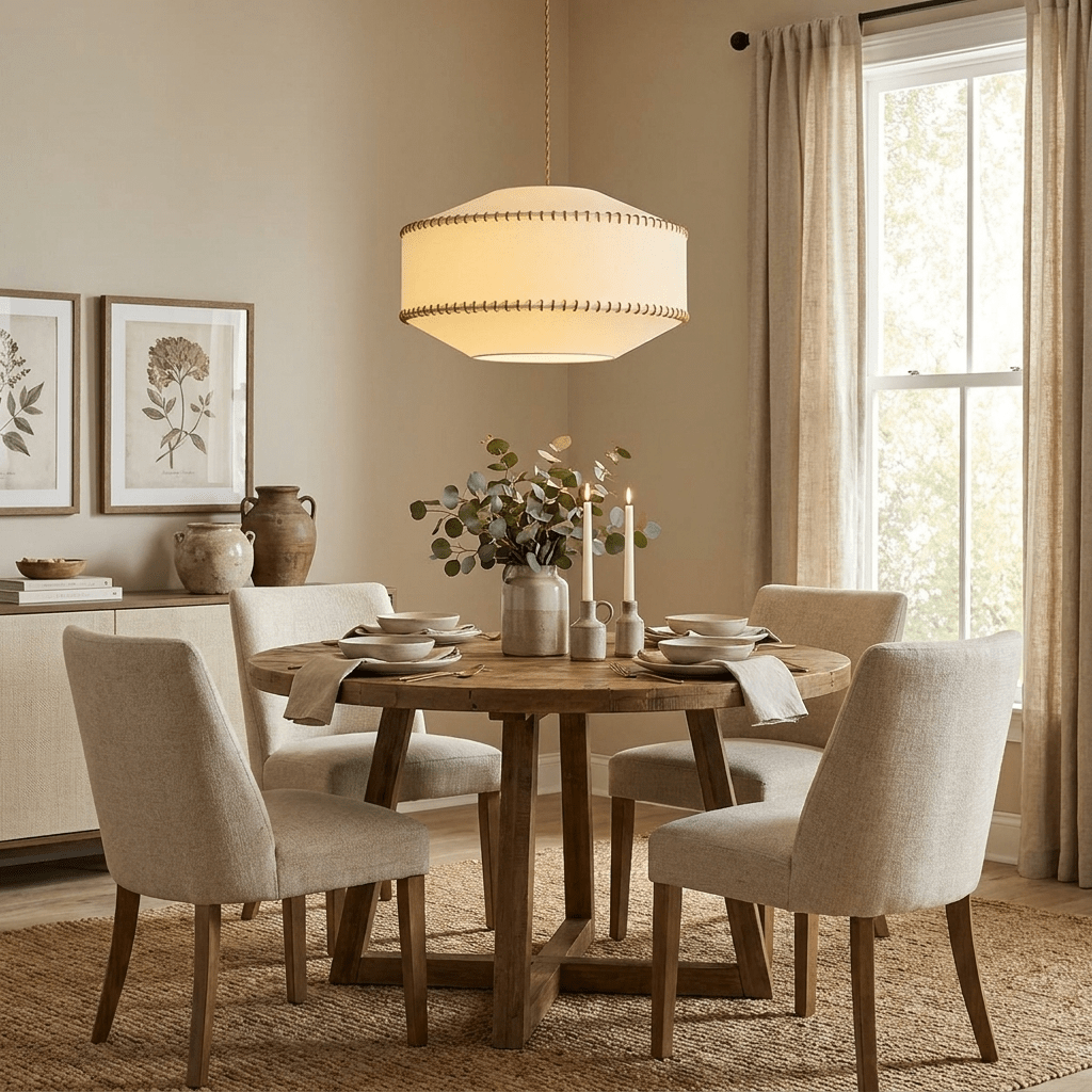 Aveline Stitched Fabric Pendant Light