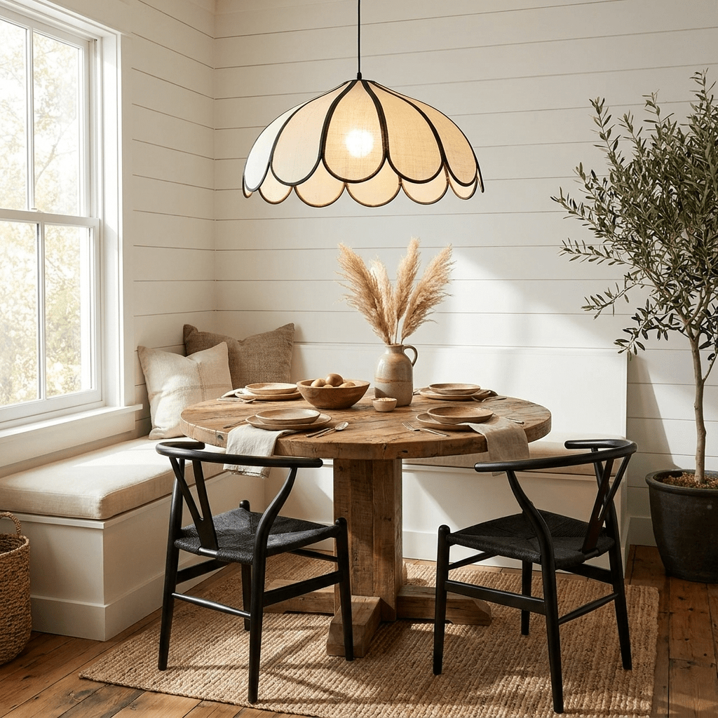Lotus Petal Fabric Pendant Light