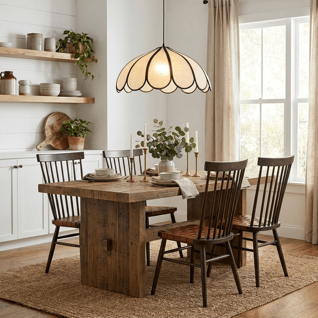 Lotus Petal Fabric Pendant Light