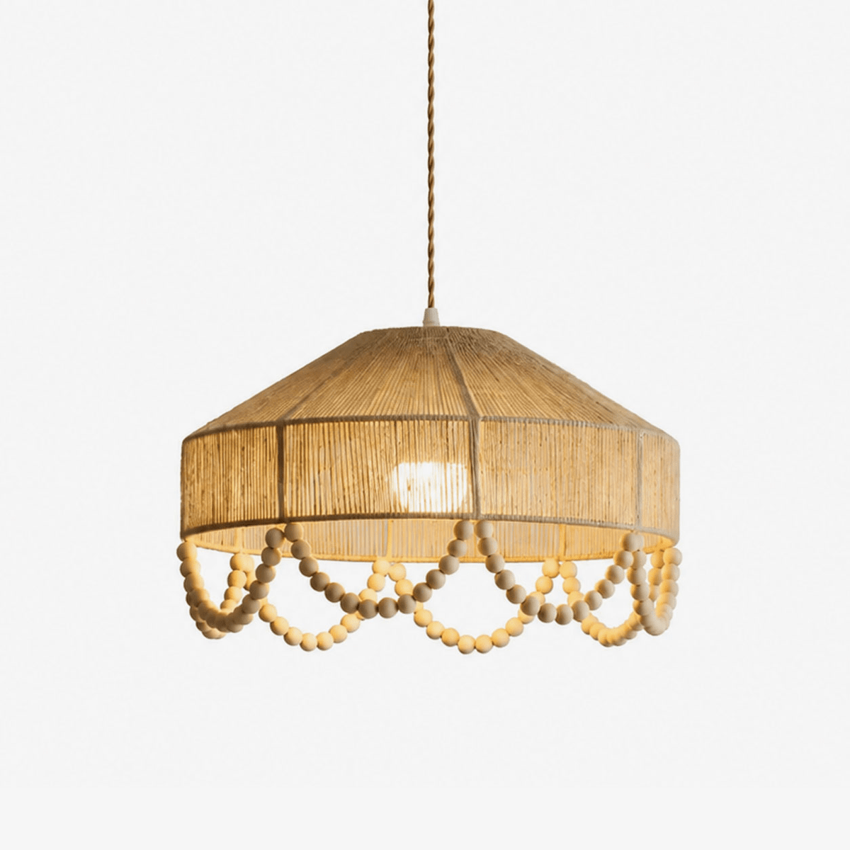 Jute Bead Garland Pendant Lamp
