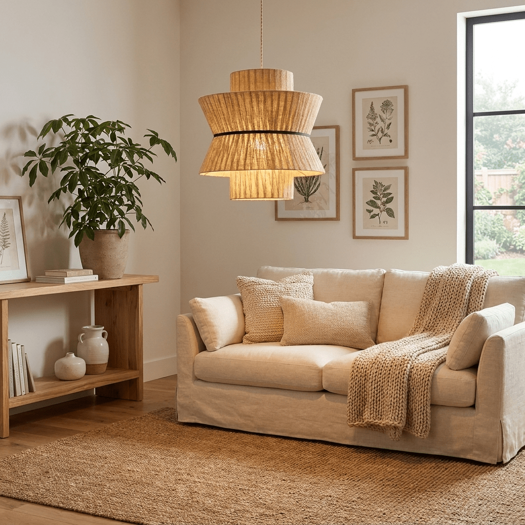 Linen Gourd Pendant Lamp