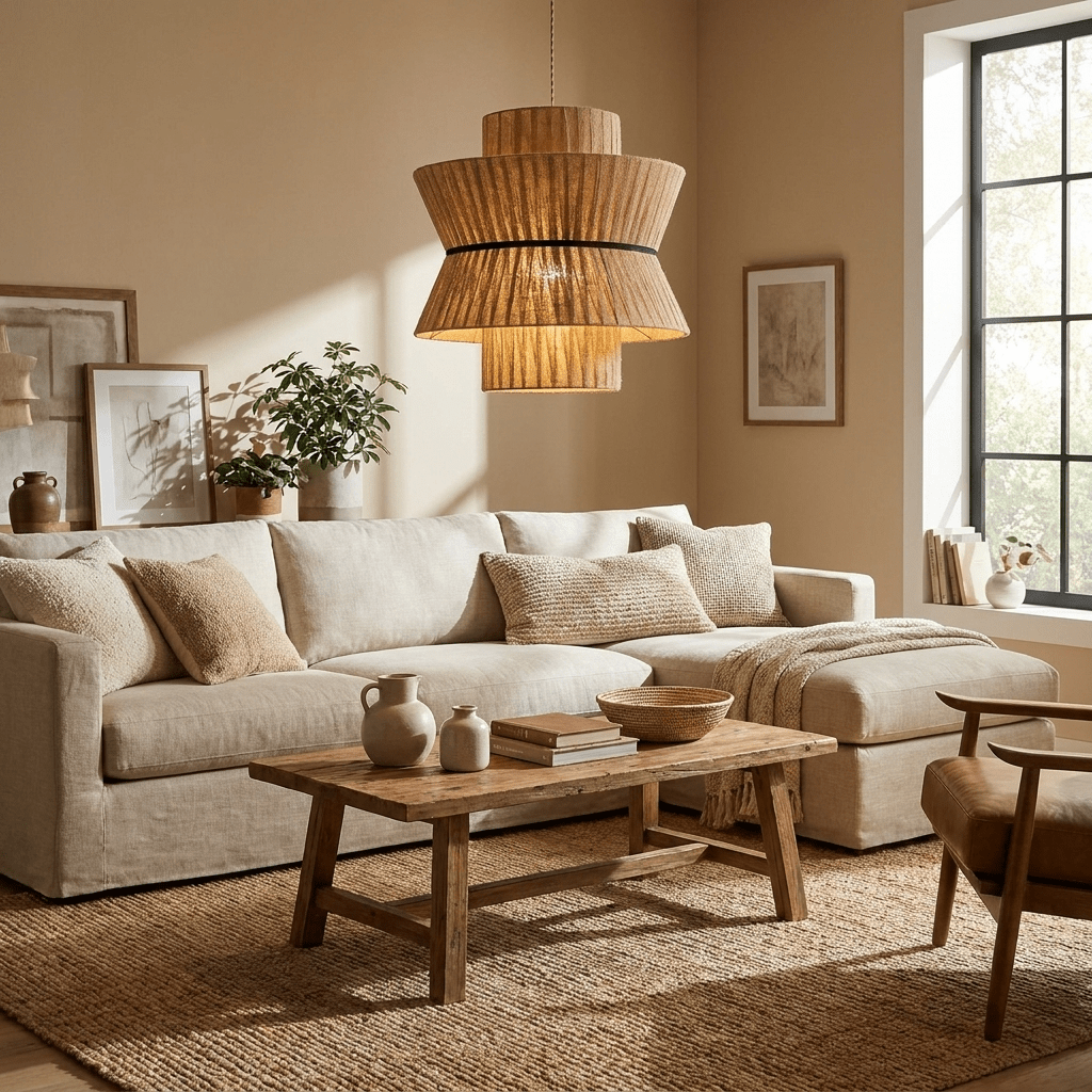 Linen Gourd Pendant Lamp
