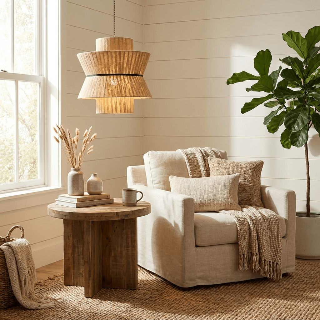 Linen Gourd Pendant Lamp