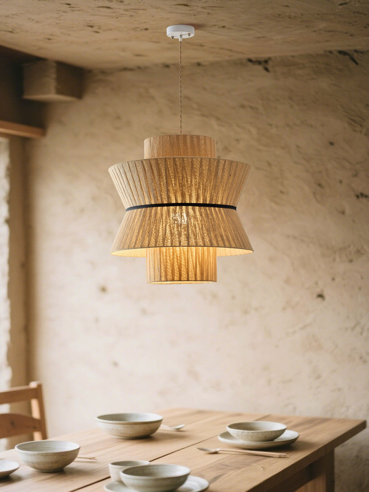Linen Gourd Pendant Lamp
