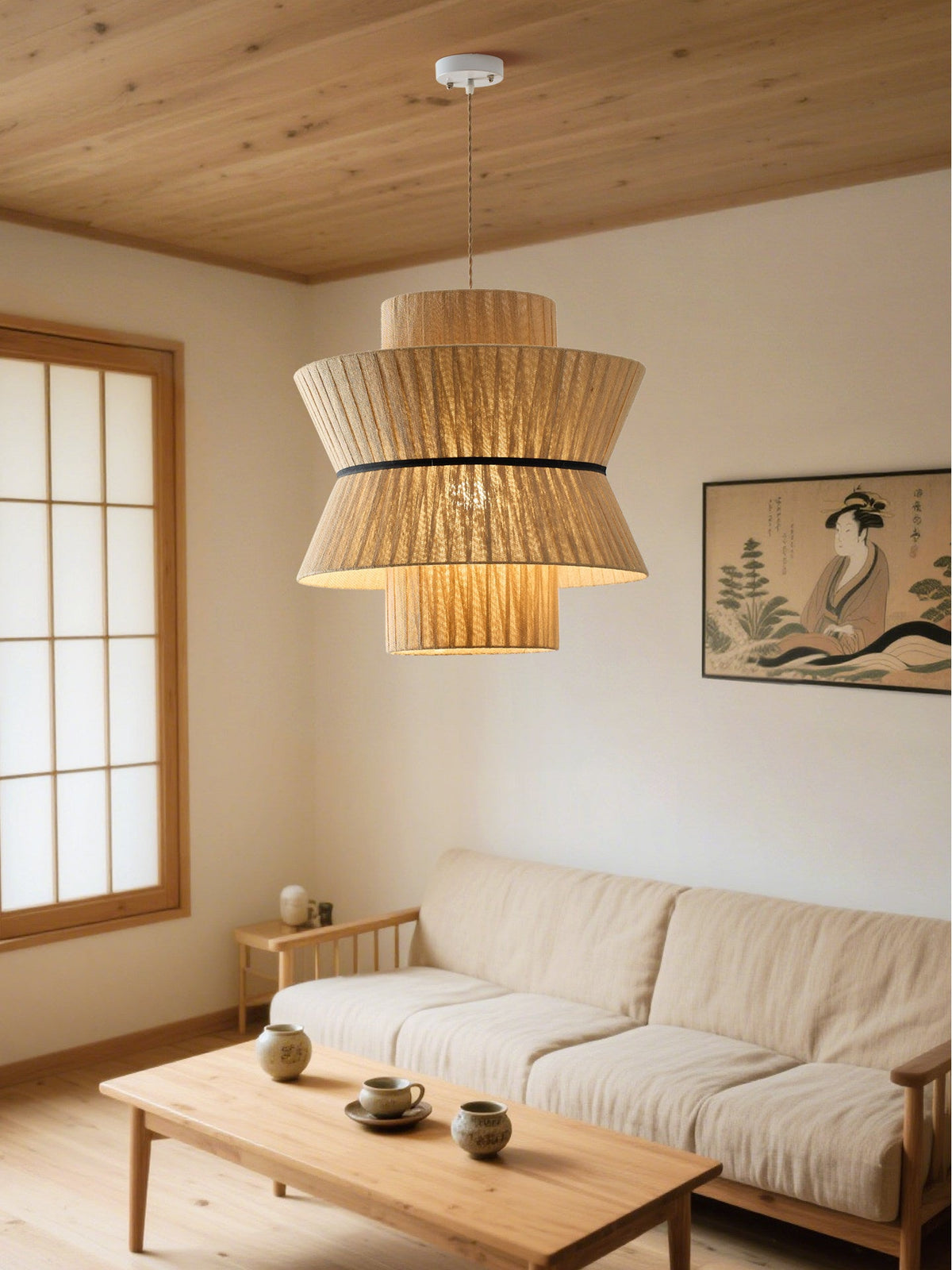 Linen Gourd Pendant Lamp