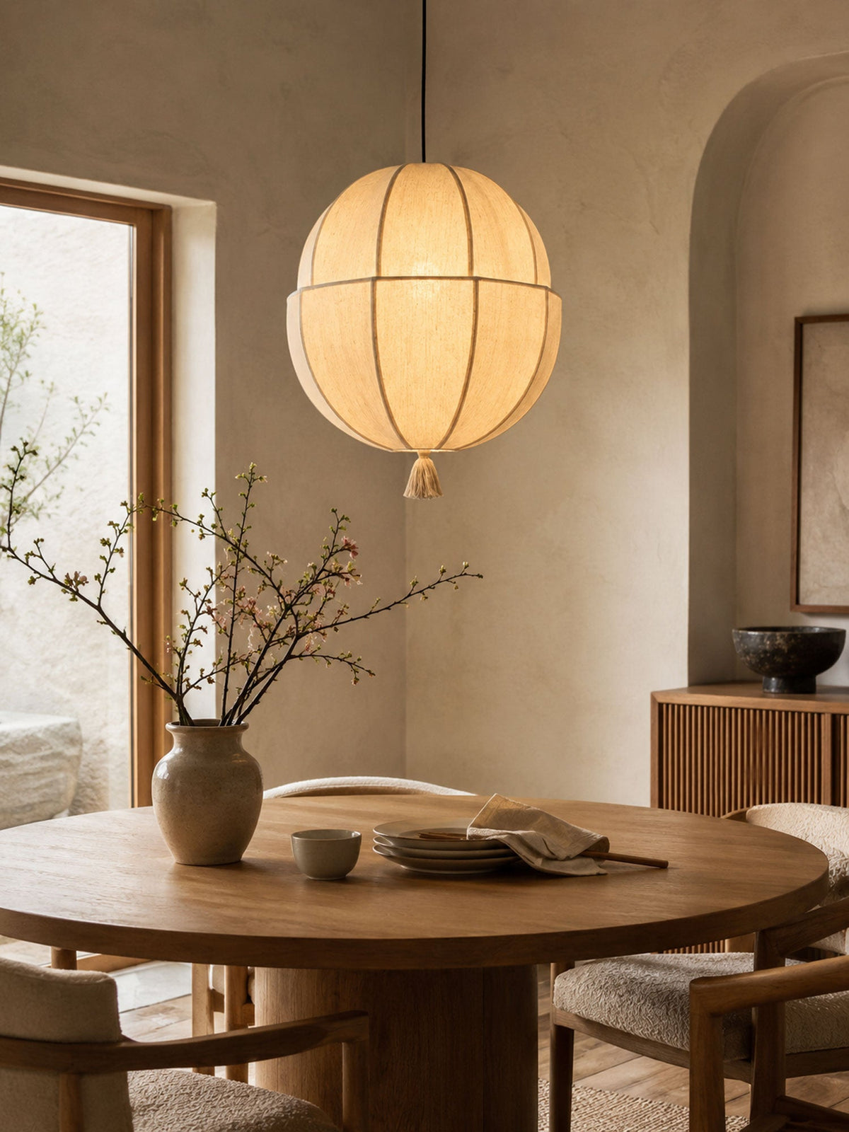 Celene Fabric Lantern Pendant Light