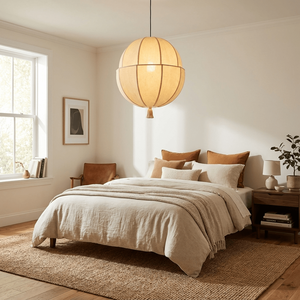 Celene Fabric Lantern Pendant Light