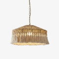 Jute Fringe Drum Pendant Lamp