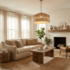 Jute Fringe Drum Pendant Lamp