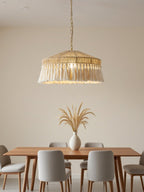 Jute Fringe Drum Pendant Lamp