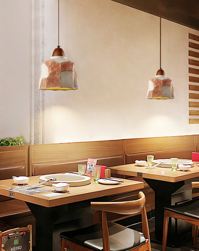 Microcement Textured Pendant Light