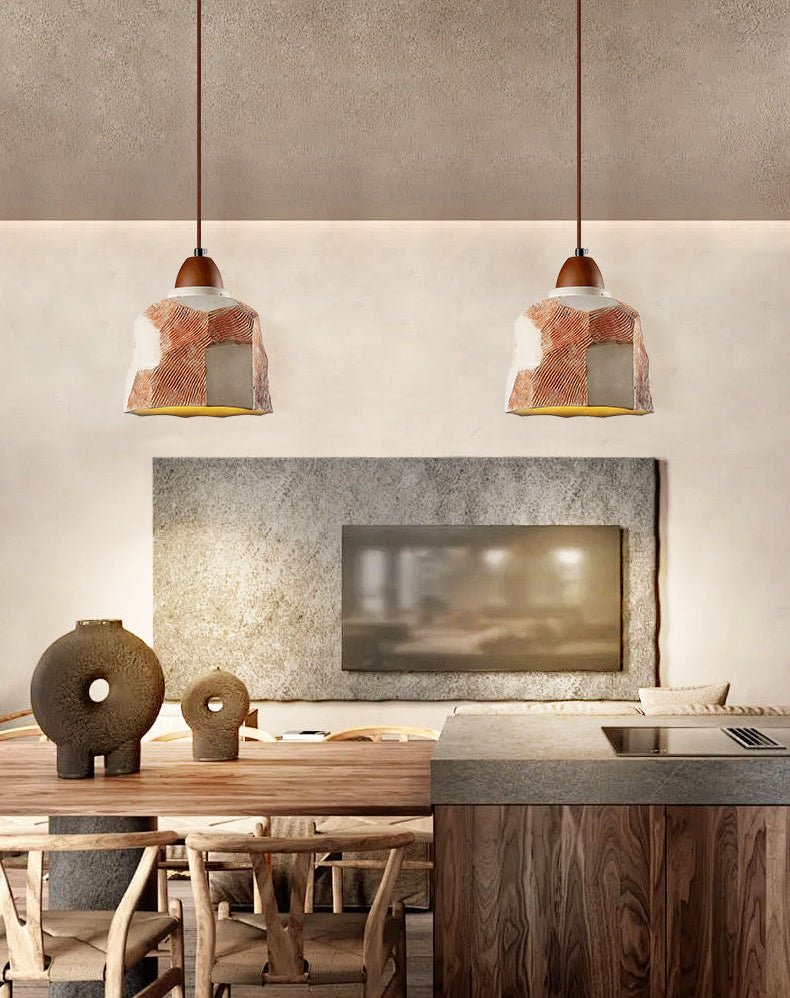 Microcement Textured Pendant Light