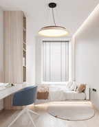 Lunar Disc Travertine Pendant Lamp
