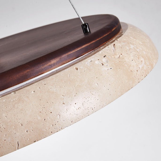 Lunar Disc Travertine Pendant Lamp