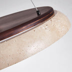 Lunar Disc Travertine Pendant Lamp