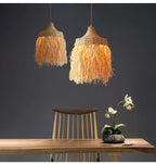 Bohemian Raffia Pendant Light