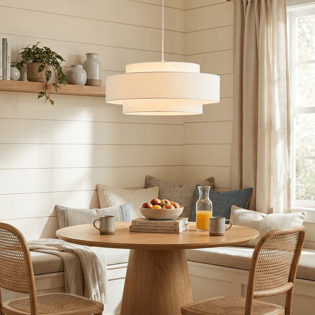 Lunara Layered Linen Pendant Light