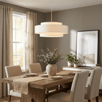 Lunara Layered Linen Pendant Light