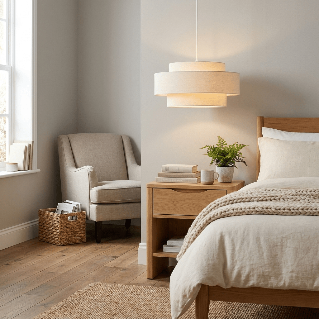 Lunara Layered Linen Pendant Light