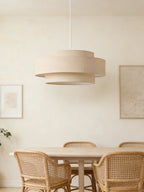 Lunara Layered Linen Pendant Light