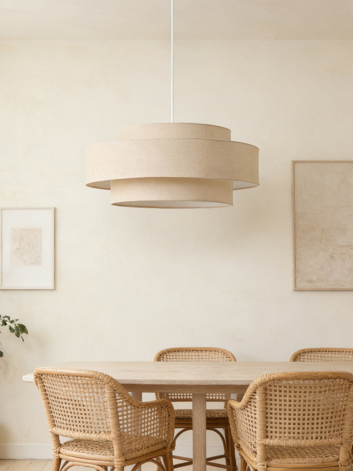Lunara Layered Linen Pendant Light